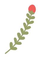 Doodle flat clipart sprig with berries. Easy to change color. vector