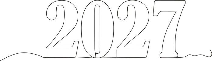 New year continuous line drawing,vector,illustration vector