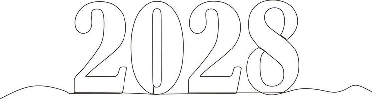 New year continuous line drawing,vector,illustration vector