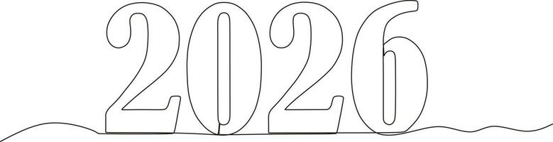New year continuous line drawing,vector,illustration vector