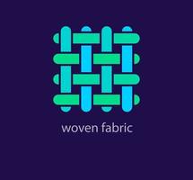 Modern woven fabric pattern logo. Connected lines. feast. Unique color transitions. Company logo template. vector