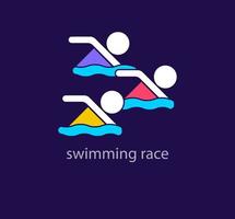 Unique swimming competition team logo. Modern design color. Team race logo template. vector. vector