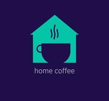 creativo hogar café logo diseño. gráfico combinación real inmuebles logo y café concepto.vector. vector