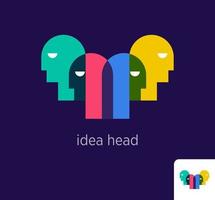 Creative human head idea design. Modern design color. Dialogue conversation and communication concept. vector. vector