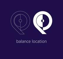 Unique balance location logo design. Balance button logo template. vector. vector