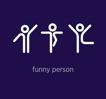 Creative funny person logo design. Linear human logo template. vector. vector