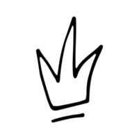 Vector doodle crown illustration. Simple hand drawn crown isolated.