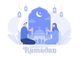 Ramadán kareem antecedentes. moderno vector plano ilustración