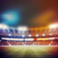 Sports football stadium blurred background - image photo