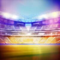 Sports football stadium blurred background - image photo