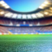 Sports football stadium blurred background - image photo