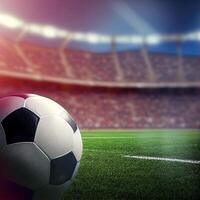 Sports football stadium blurred background - image photo