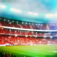 Sports football stadium blurred background - image photo