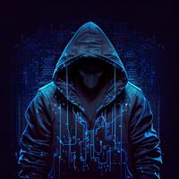 Hacker, programmer modern spy, illegal data search - Image photo