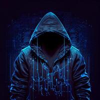 Hacker, programmer modern spy, illegal data search - Image photo