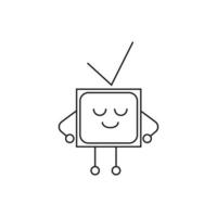 television expression happy logo icon vector. vector