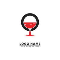 on drinking wine vector logo icon.