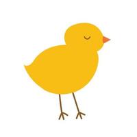 Yellow Easter chicken sketch. Cute hand drawn yellow chicken sketch. Simple hand drawn Easter decor. Vector stock illustration.