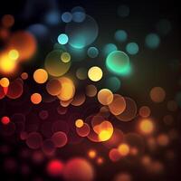 Dark background bright bokeh glow circles - image photo
