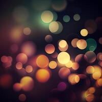 Dark background bright bokeh glow circles - image photo