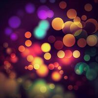 Dark background bright bokeh glow circles - image photo