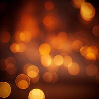 oscuro fondo, brillante amarillo Bokeh, brillante círculos - ai generado imagen foto