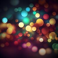 Dark background bright bokeh glow circles - image photo
