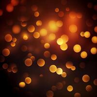 Dark background, bright yellow bokeh, glowing circles - image photo