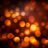 Dark background, bright yellow bokeh, glowing circles - image photo