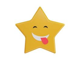 smiling star icon 3d rendering vector illustration