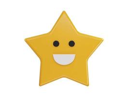 smiling star icon 3d rendering vector illustration