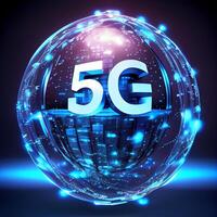 5G wireless network, 5G wireless network with high speed connection, 3D design - image photo