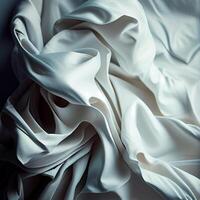 Texture pattern crumpled white fabric background - image photo