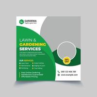 lawn care gardening landscaping social media banner template premium vector