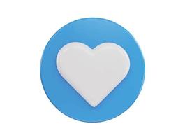 heart button icon 3d rendering vector illustration