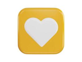 heart button icon 3d rendering vector illustration
