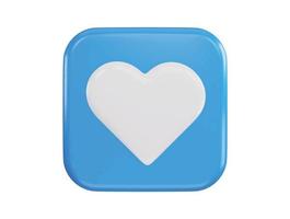 heart button icon 3d rendering vector illustration