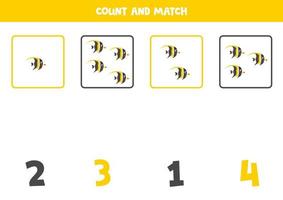 Counting game for kids. Count all Moorish idol fish and match with numbers. Worksheet for children. vector