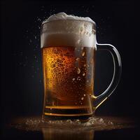 Mug of fresh foamy beer - image photo