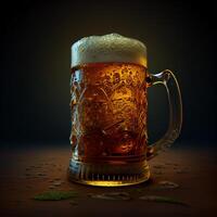 Mug of fresh foamy beer - image photo