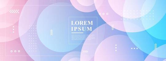 banner background. colorful, gradation effect pink and blue geometric circle pattern vector