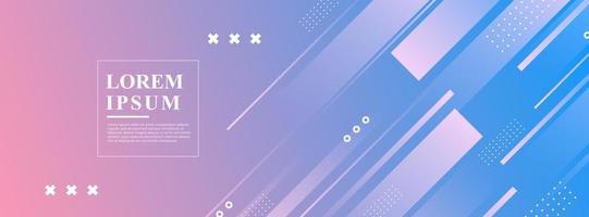 banner background. colorful, gradation effect geometric pink and blue slash pattern vector