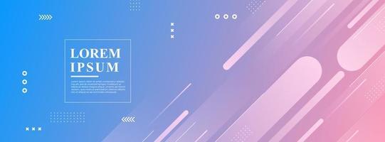 banner background. colorful, gradation effect geometric pink and blue geometric blunt slash pattern vector