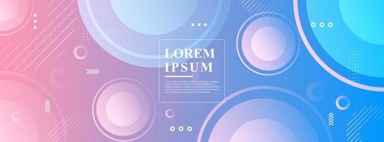 banner background. colorful, pink and blue geometric circle effect gradation vector