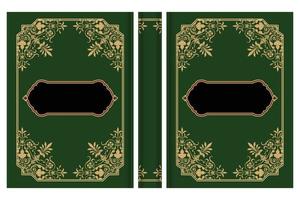 islámico libro cubrir oro diseño vector