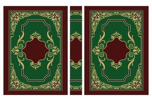 Islamic book cover gold design vector