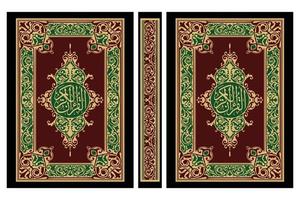 Islamic book cover gold design vector