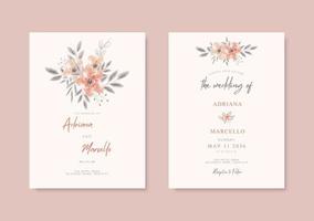 Beautiful soft wedding card template vector