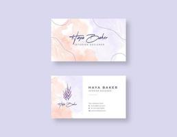 Beautiful watercolor business card template vector