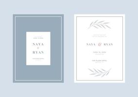 Beautiful minimalist wedding invitation template vector
